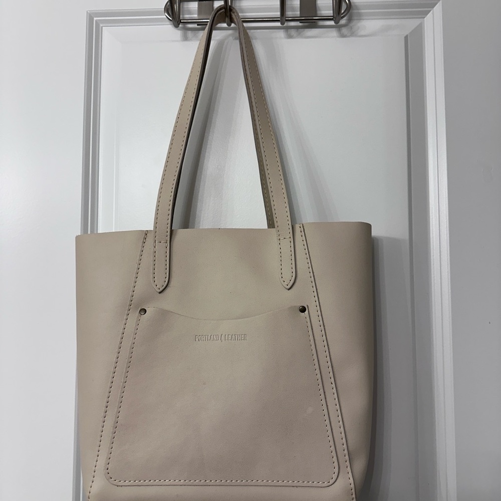 Portland Leather Cream Leather Tote Bag